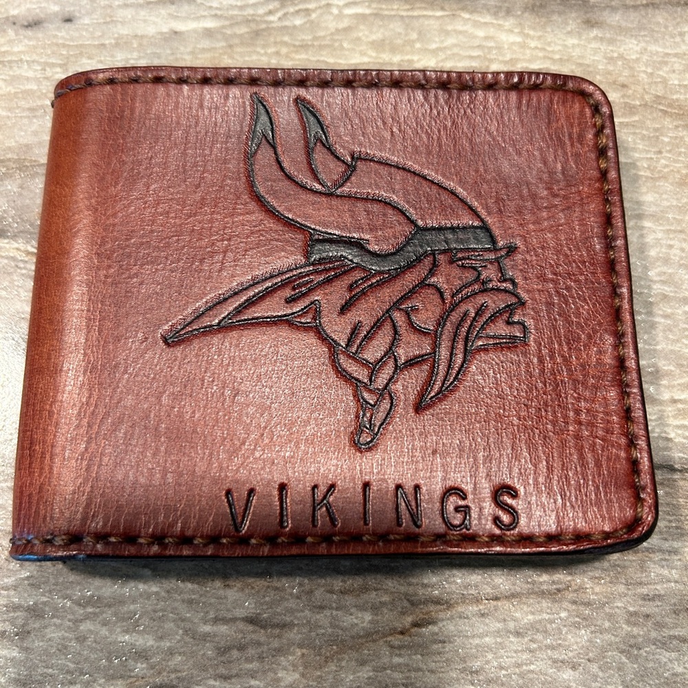 Minnesota Vikings Handmade Leather Wallet